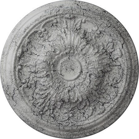 Ekena Millwork Damon Ceiling Medallion (Fits Canopies up to 3 3/8"), 20"OD x 1 1/2"P, Ultra Pure White Crackle CM20DAUWC